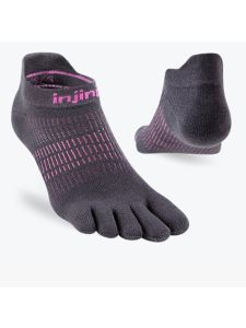 Injinji Women's Run Lightweight No‑Show Charcoal
